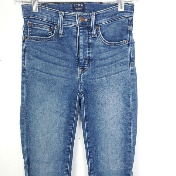 J Crew Jeans Womens 24 High Rise Skinny Medium Wash Ankle Stretch Modest Office - Picture 2 of 10